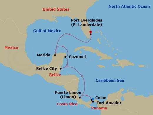 Itinerary map
