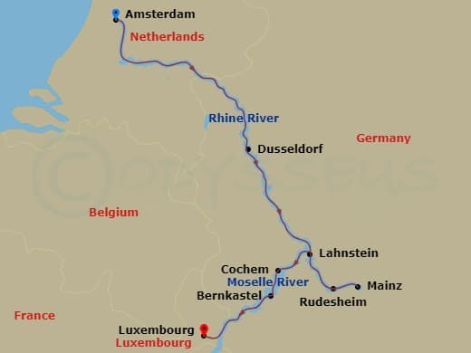 Itinerary map