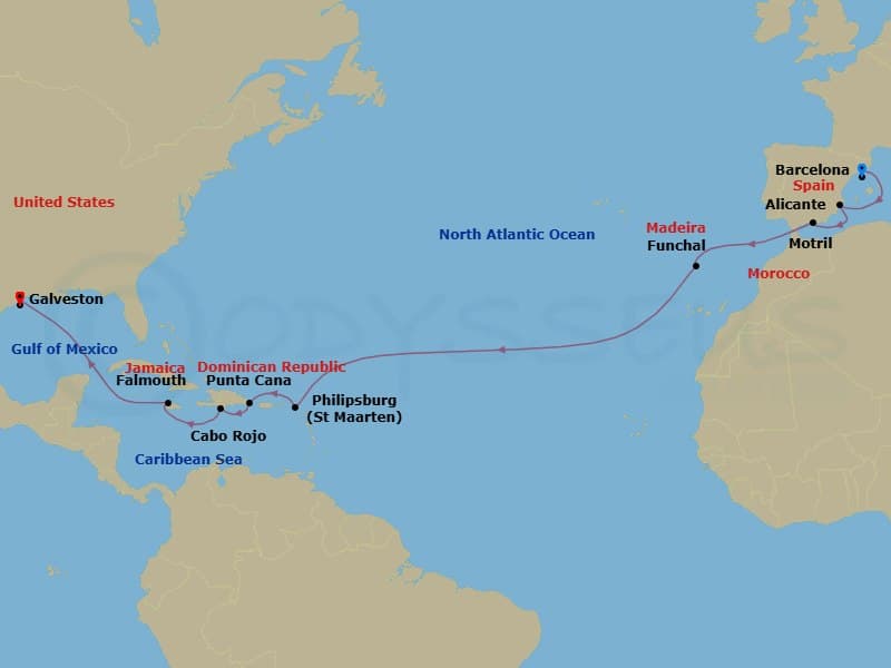 Itinerary map