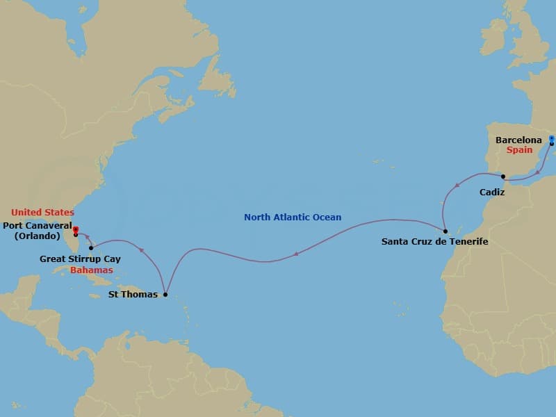 Itinerary map