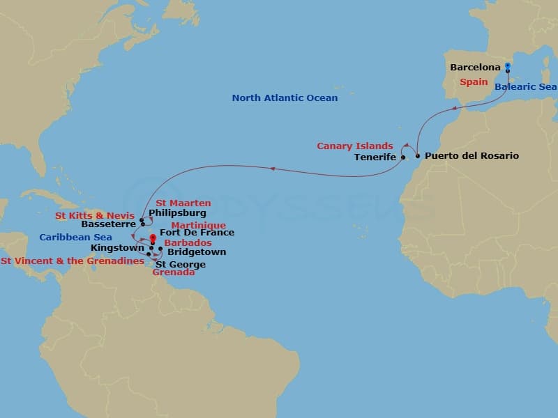 Itinerary map
