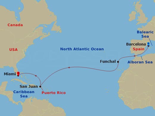Itinerary map