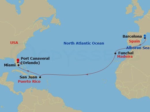 Itinerary map