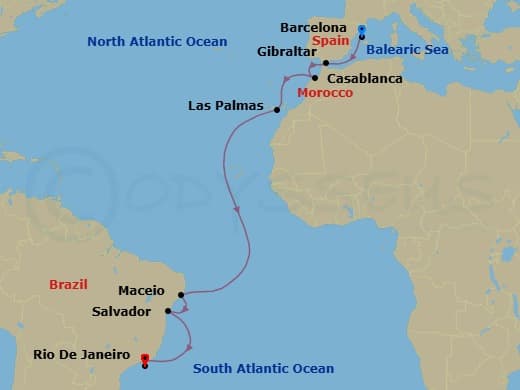 Itinerary map