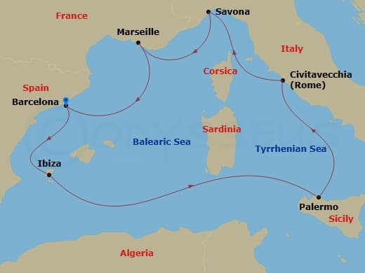 Itinerary map