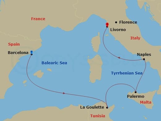 Itinerary map