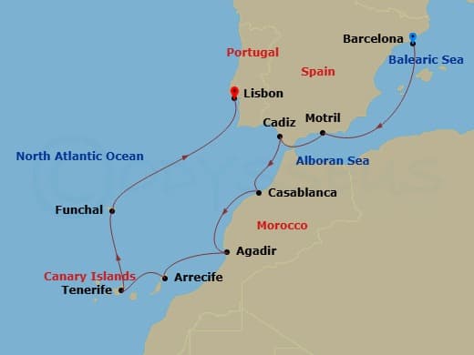 Itinerary map