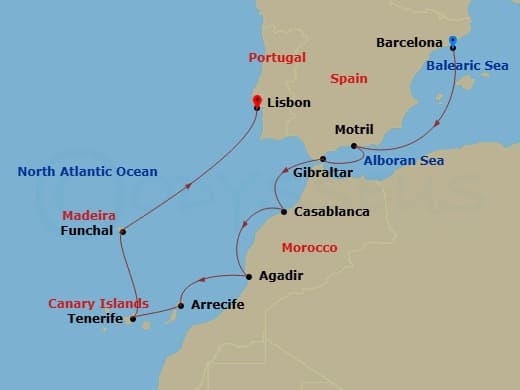 Itinerary map