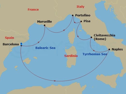 Itinerary map