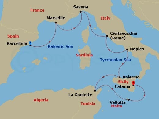 Itinerary map