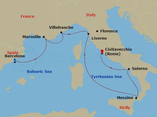Itinerary map