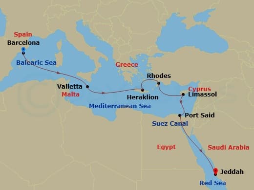Itinerary map