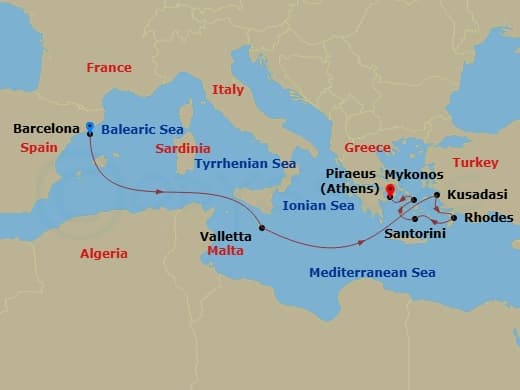 Itinerary map