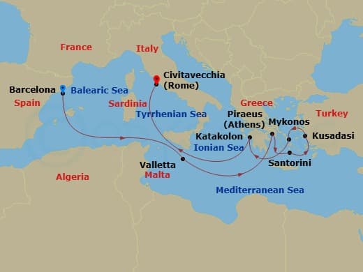 Itinerary map