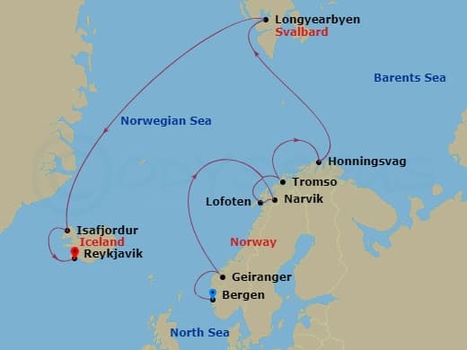 Itinerary map