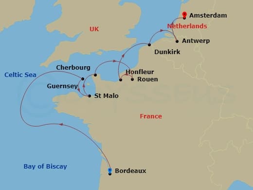 Itinerary map