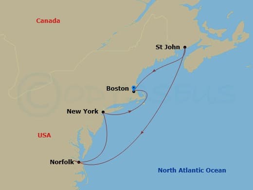 Itinerary map