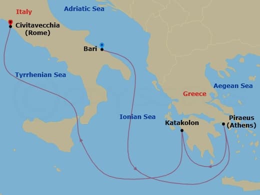 Itinerary map