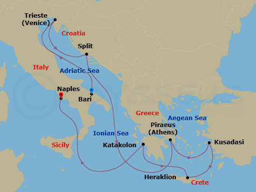 Itinerary map