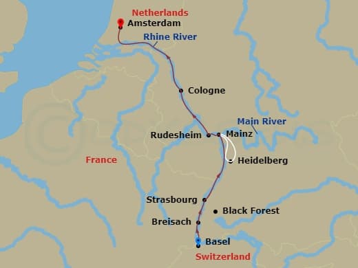 Itinerary map