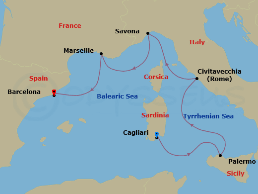 Itinerary map
