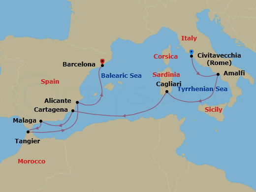Itinerary map