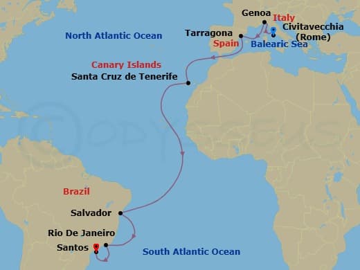 Itinerary map
