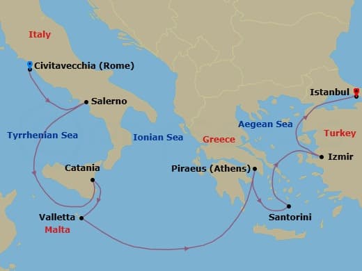 Itinerary map