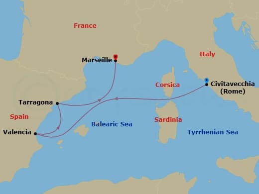 Itinerary map
