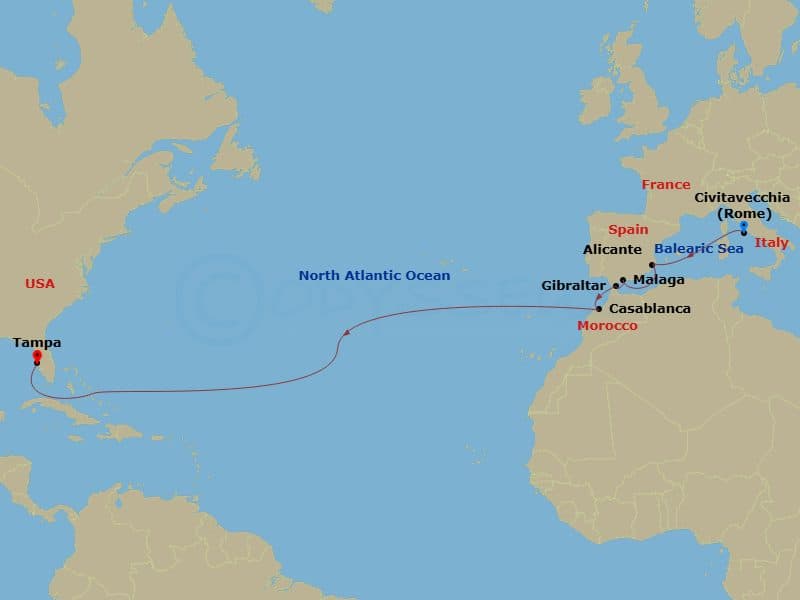 Itinerary map