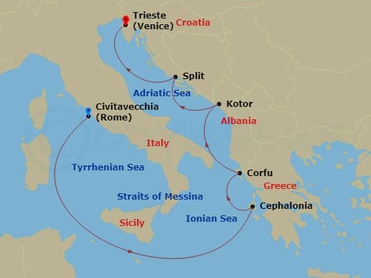 Itinerary map