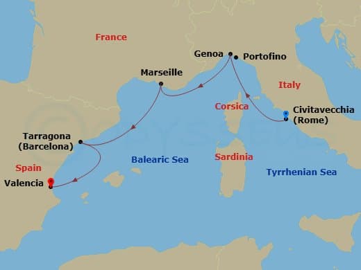 Itinerary map