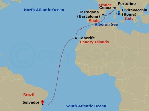 Itinerary map