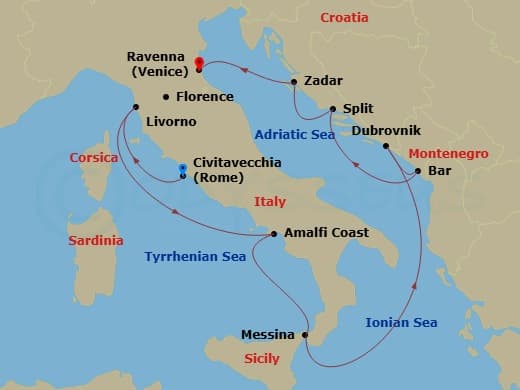 Itinerary map