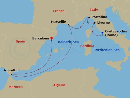 Itinerary map