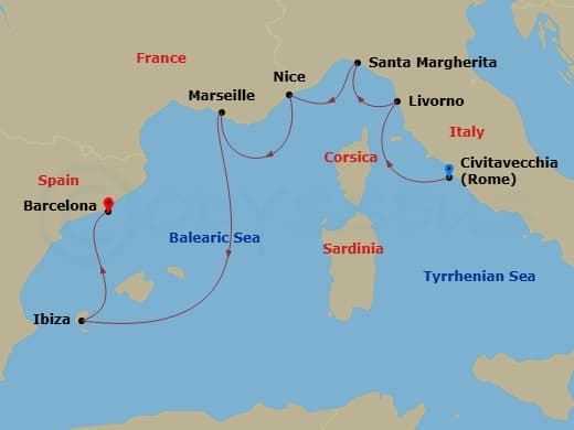 Itinerary map