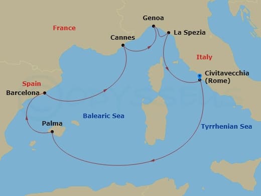 Itinerary map
