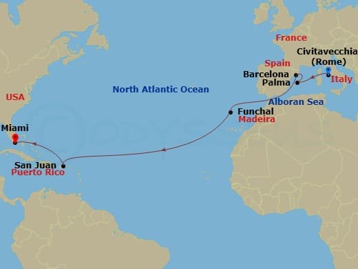 Itinerary map