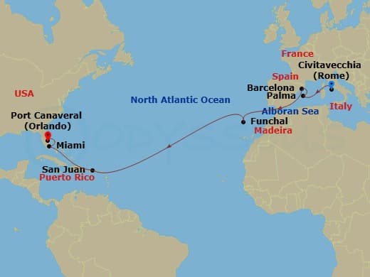 Itinerary map