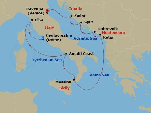 Itinerary map