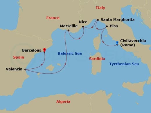 Itinerary map