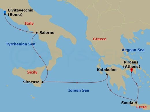 Itinerary map