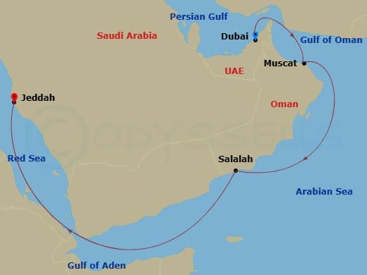 Itinerary map