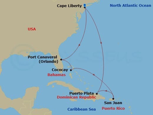 Itinerary map