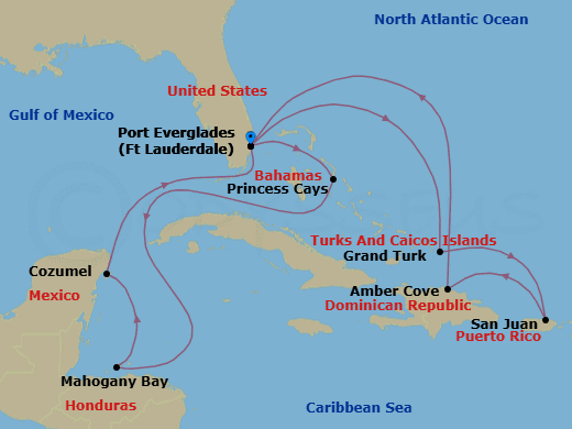 Itinerary map