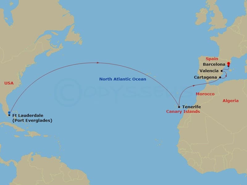 Itinerary map