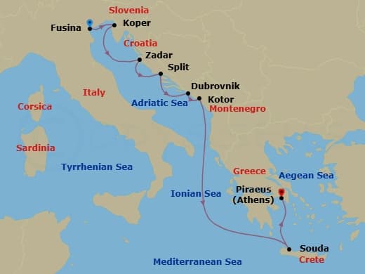 Itinerary map