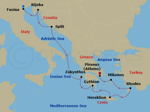 Itinerary map