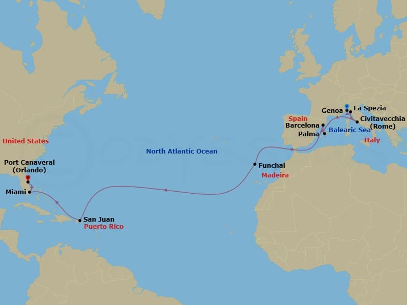 Itinerary map