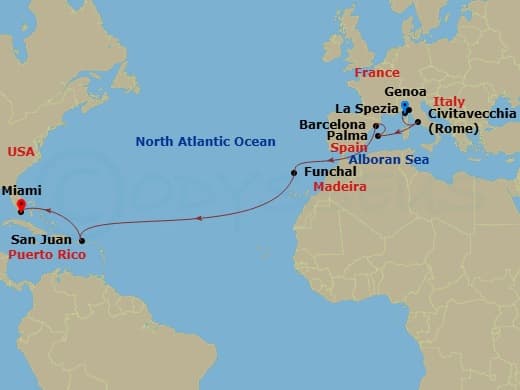 Itinerary map